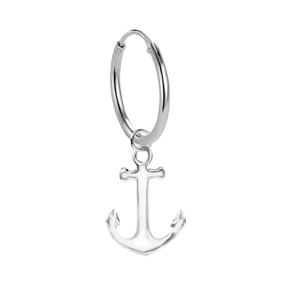 Einzelner Anker Ohrring aus 925 Sterling Silber – maritimer Vintage-Look für Damen & Herren | WILLYS JEWELLERY