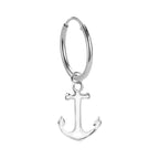 Einzelner Anker Ohrring aus 925 Sterling Silber – maritimer Vintage-Look für Damen & Herren