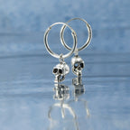 Totenkopf Ohrhänger 925 Silber – Punk Rock Skull Ohrringe