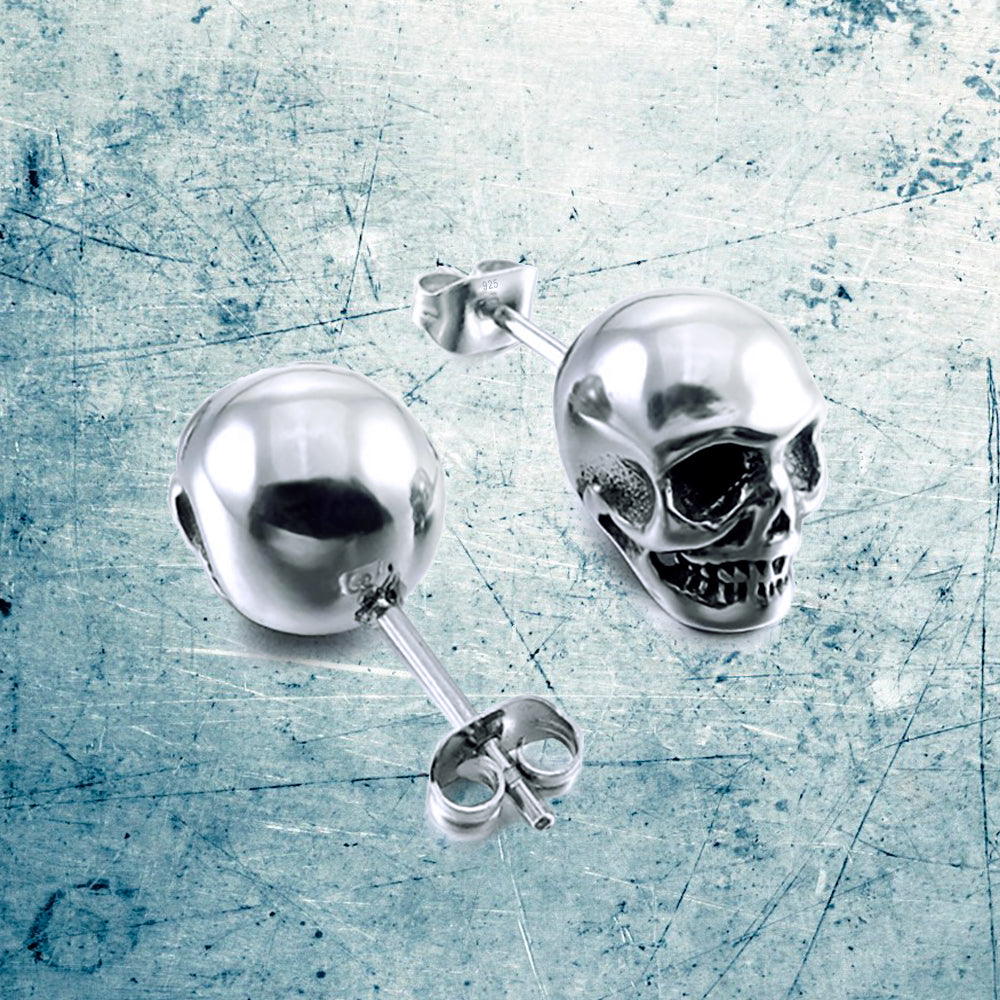Ohpiercing Totenkopf Ohrstecker aus 925 Sterling Silber – Stilvolles Unisex Schmuckstück | WILLYS JEWELLERY