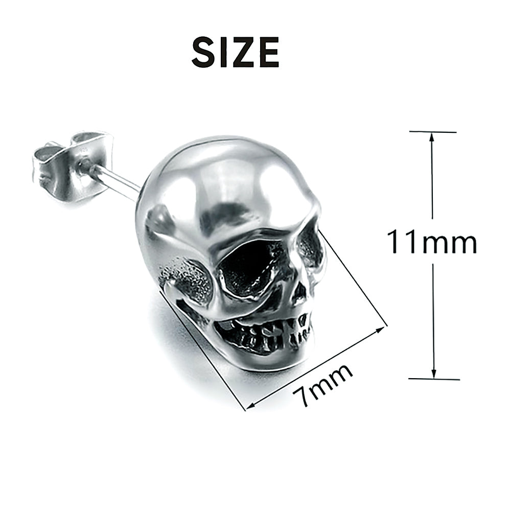 Ohpiercing Totenkopf Ohrstecker aus 925 Sterling Silber – Stilvolles Unisex Schmuckstück | WILLYS JEWELLERY