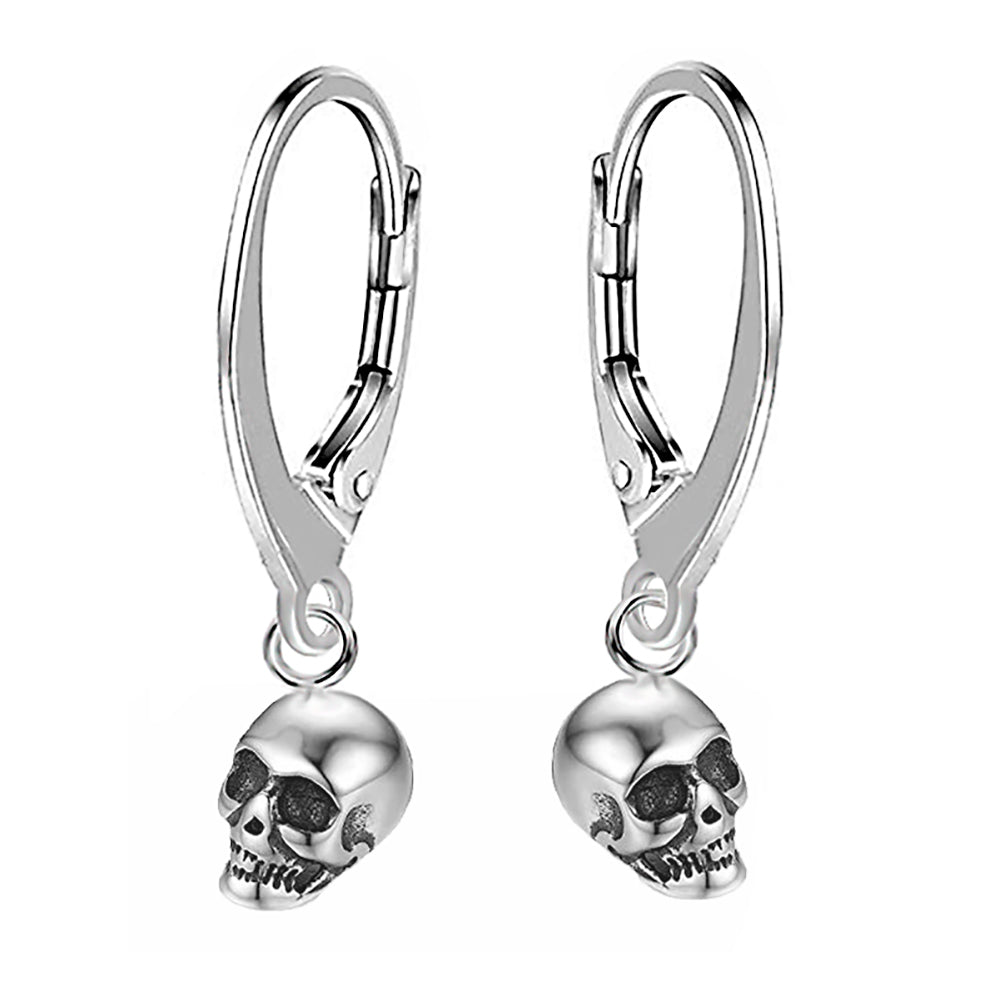 Totenkopf Ohrhänger 925 Sterling Silber – Vintage Brisur für Damen | WILLYS JEWELLERY