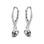 Totenkopf Ohrhänger 925 Sterling Silber – Vintage Brisur für Damen