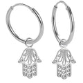 Creolen 925 Silber mit Hand der Fatima – Glücksbringer Ohrringe für Damen & Girls | WILLYS JEWELLERY