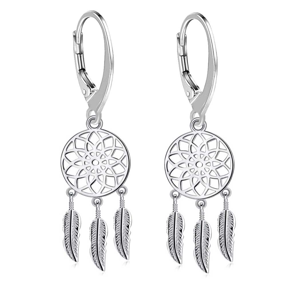 Traumfänger Ohrhänger 925 Sterling Silber – Vintage Boho Ohrringe für Damen | WILLYS JEWELLERY