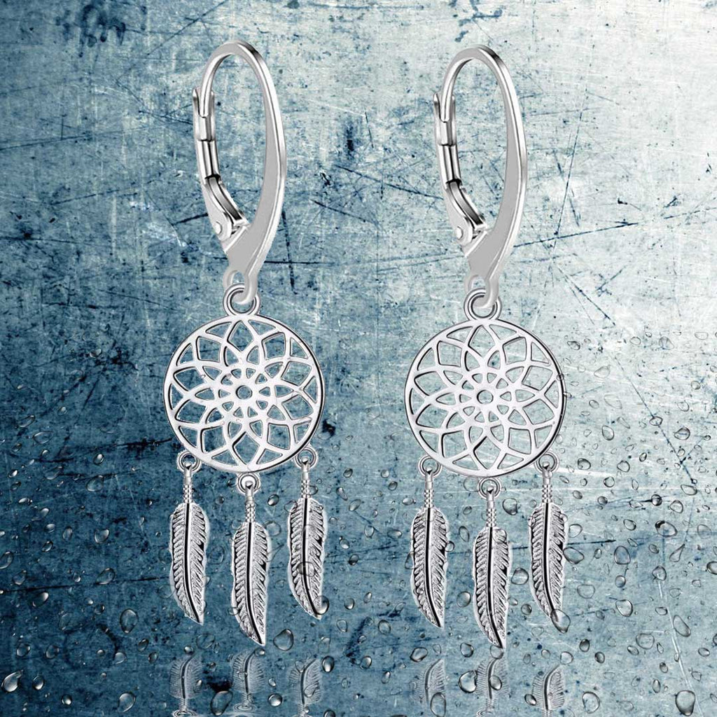 Traumfänger Ohrhänger 925 Sterling Silber – Vintage Boho Ohrringe für Damen | WILLYS JEWELLERY