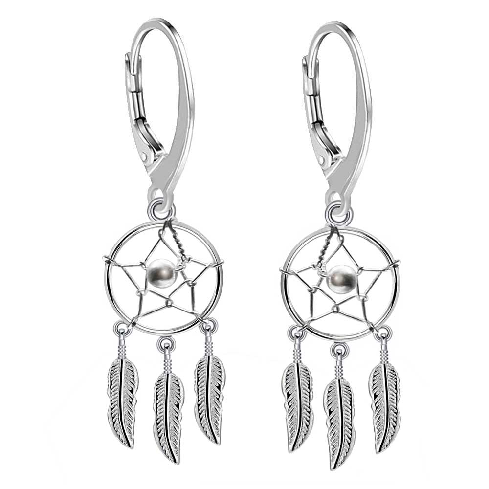 Traumfänger Ohrhänger 925 Sterling Silber – Vintage Boho Ohrringe für Damen | WILLYS JEWELLERY
