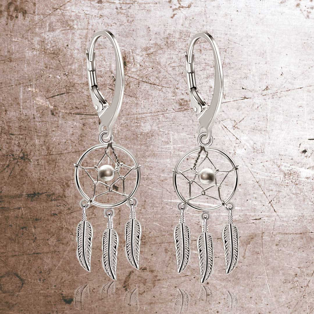 Traumfänger Ohrhänger 925 Sterling Silber – Vintage Boho Ohrringe für Damen | WILLYS JEWELLERY
