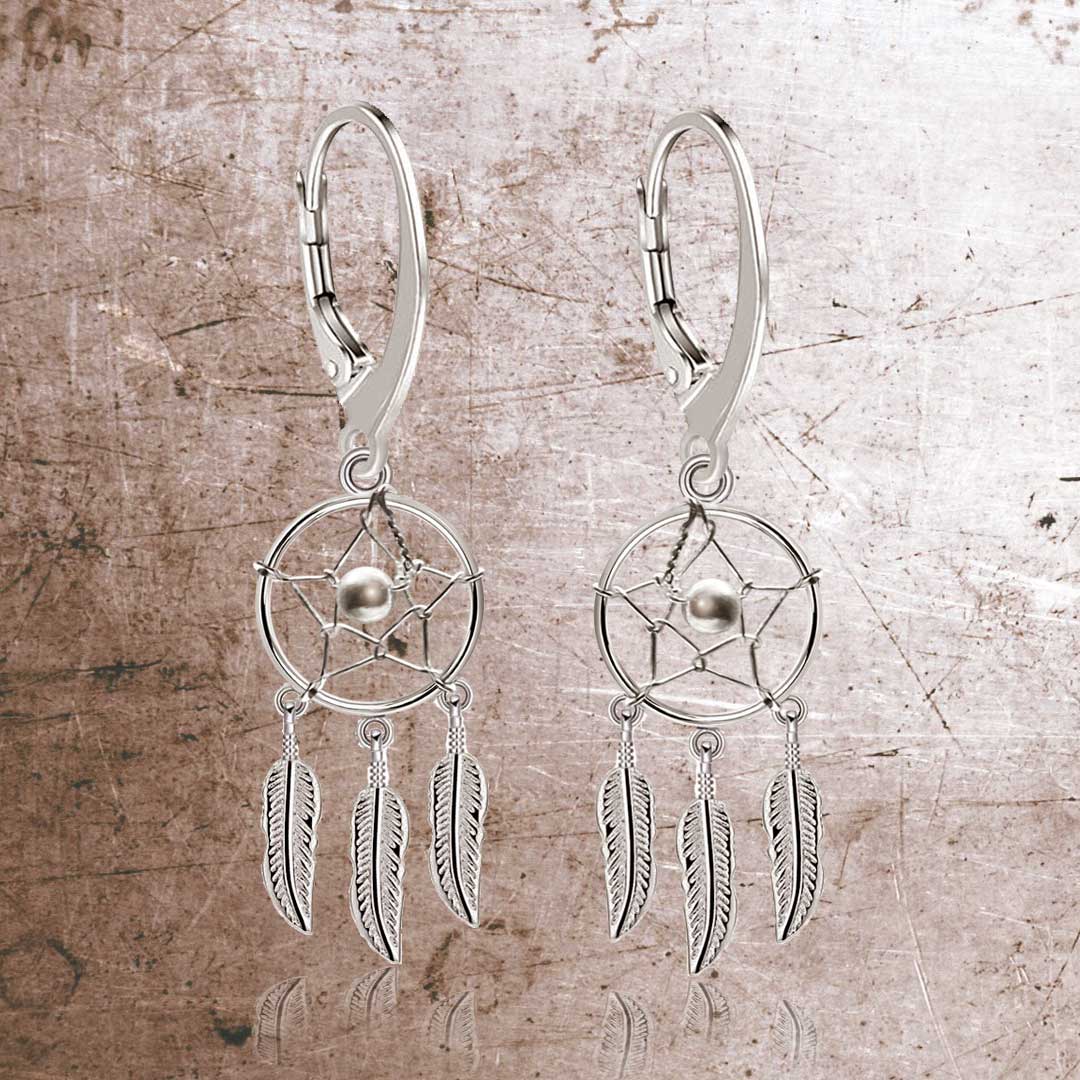 Traumfänger Ohrhänger 925 Sterling Silber – Vintage Boho Ohrringe für Damen | WILLYS JEWELLERY