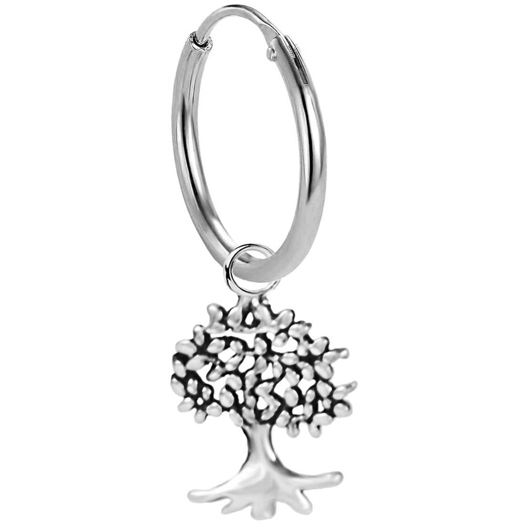Lebensbaum Creolen 925 Sterling Silber – Vintage Ohrringe für Damen & Girls | WILLYS JEWELLERY