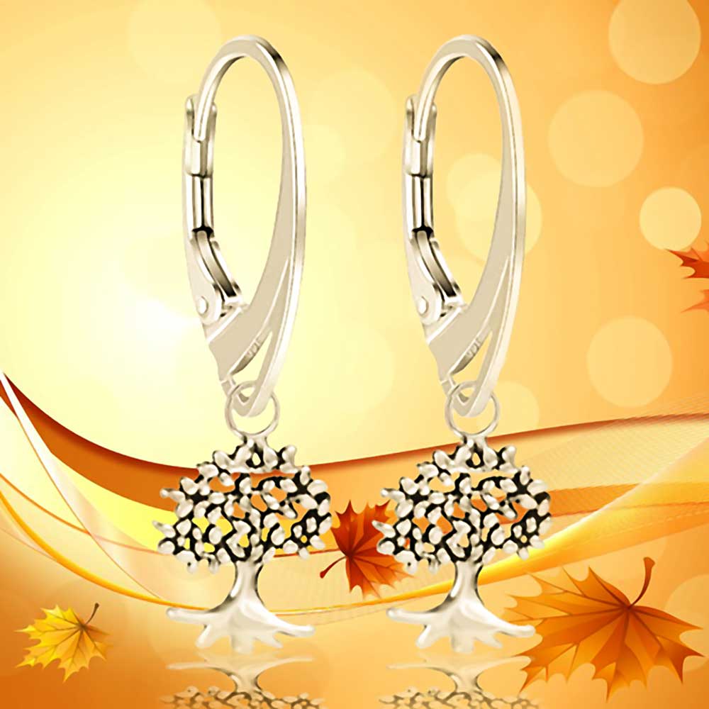 Lebensbaum Ohrhänger 925 Sterling Silber mit Brisur – Vintage Look, Symbol für Stärke & Positivität | WILLYS JEWELLERY
