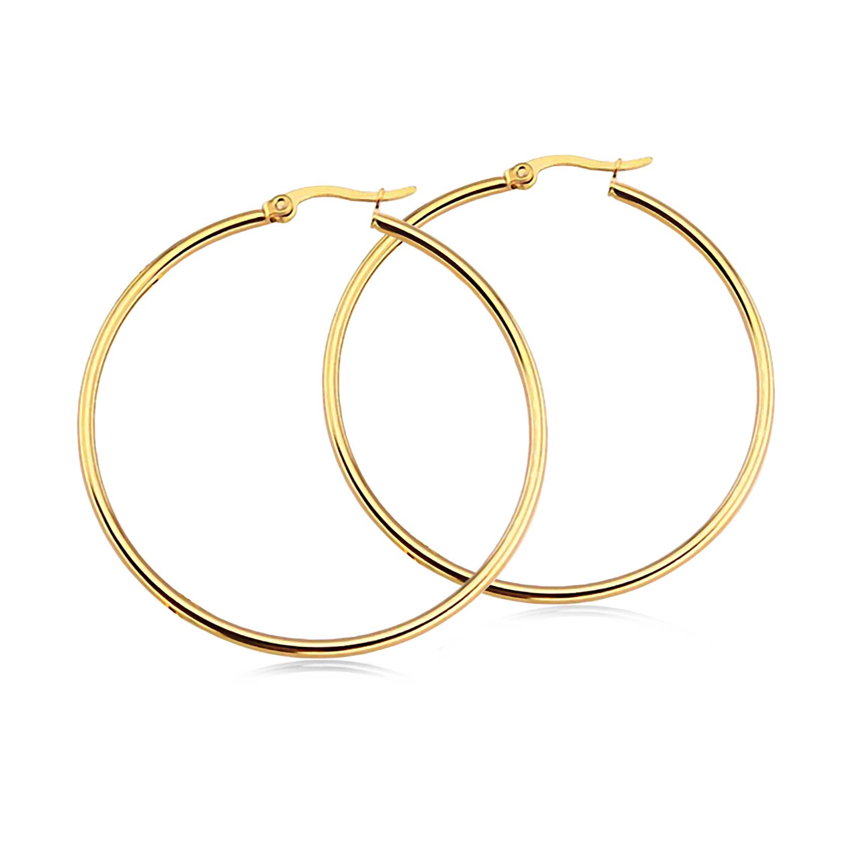 Creolen Ohrringe Rund aus Edelstahl 316L Hochglanz-Poliert und mit 18k vergoldet | WILLYS JEWELLERY