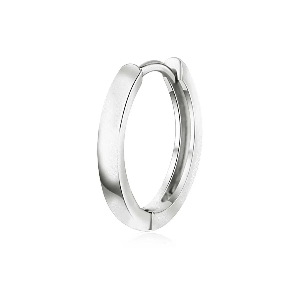 Vintage Creolen 925 Sterling Silber, poliert, mit Scharnier – Unisex Ohrringe