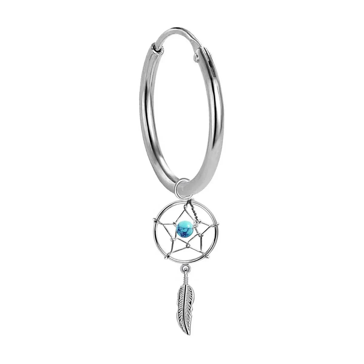 Traumfänger Creolen Ohrringe 925 Sterling Silber – Vintage Boho Ohrhänger für Damen & Herren
