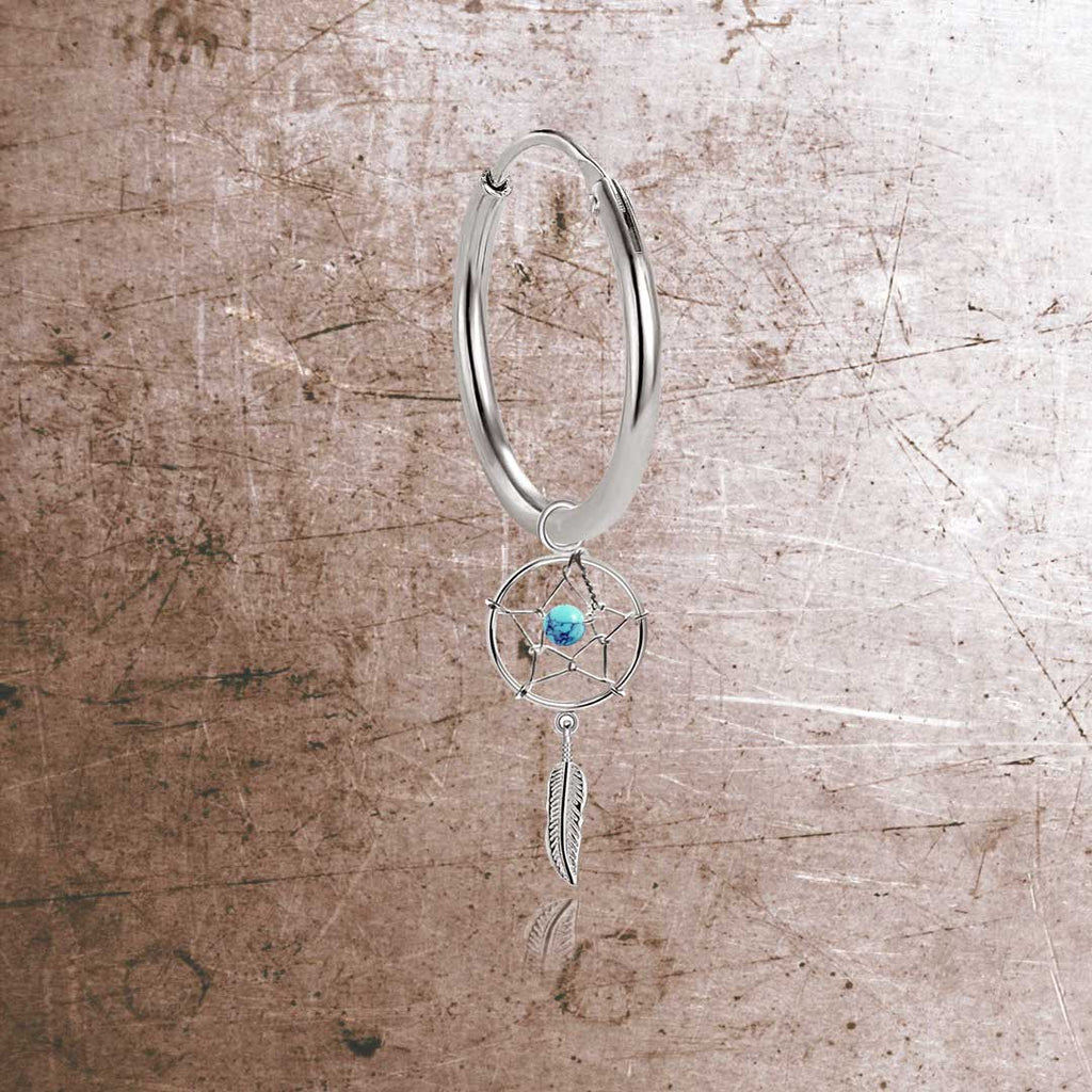 Traumfänger Creolen Ohrringe 925 Sterling Silber – Vintage Boho Ohrhänger für Damen & Herren | WILLYS JEWELLERY