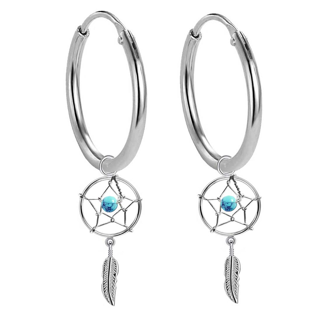 Traumfänger Creolen 925 Sterling Silber – Vintage Ohrhänger für Sie & Ihn | WILLYS JEWELLERY