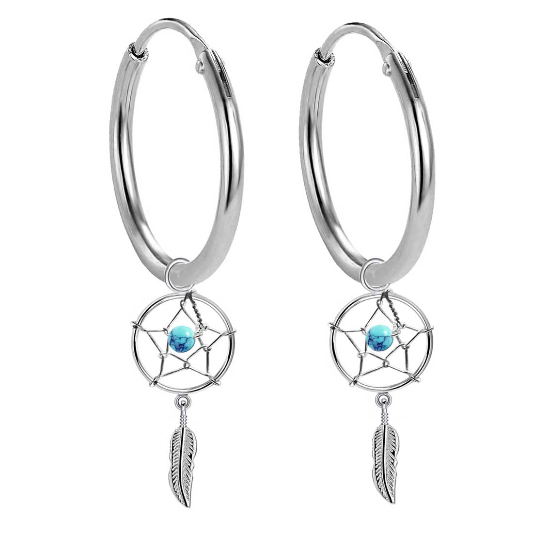 Traumfänger Creolen 925 Sterling Silber – Vintage Ohrhänger für Sie & Ihn | WILLYS JEWELLERY