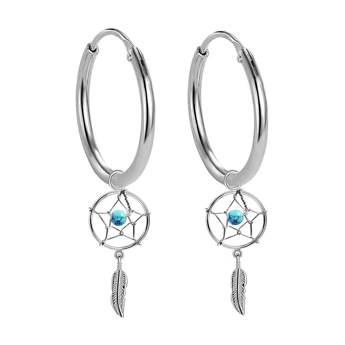 Traumfänger Creolen 925 Sterling Silber – Vintage Ohrhänger für Sie & Ihn