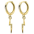 Vergoldete 925er Mini-Creolen mit Blitz-Anhänger & Kristallen – eleganter Glücksbringer für Damen | WILLYS JEWELLERY