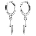 Blitz Creolen 925 Sterling Silber mit Kristallen – Glücksbringer Damen Ohrringe | WILLYS JEWELLERY