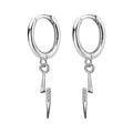 Blitz Creolen 925 Sterling Silber mit Kristallen – Glücksbringer Damen Ohrringe