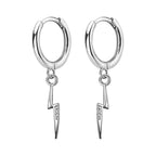 Blitz Creolen 925 Sterling Silber mit Kristallen – Glücksbringer Damen Ohrringe
