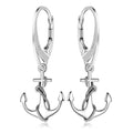 Brisur Ohrringe Ohrhänger mit Anker aus Sterling Silber 925 für Damen und Girls L= 28.0 mm | WILLYS JEWELLERY