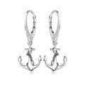 Brisur Ohrringe Ohrhänger mit Anker aus Sterling Silber 925 für Damen und Girls L= 28.0 mm