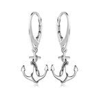 Brisur Ohrringe Ohrhänger mit Anker aus Sterling Silber 925 für Damen und Girls L= 28.0 mm