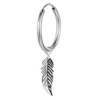 Vintage Creolen mit Feder-Anhänger aus 925er Silber – Glücksbringer für jeden Tag | WILLYS JEWELLERY