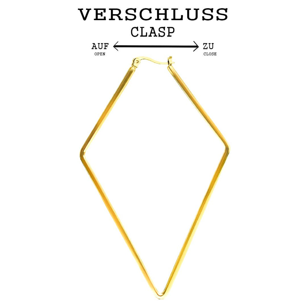 Größe Geometrische Ohrringe Creolen aus Edelstahl 316L Hochglanz-Poliert und mit 18k vergoldet | WILLYS JEWELLERY