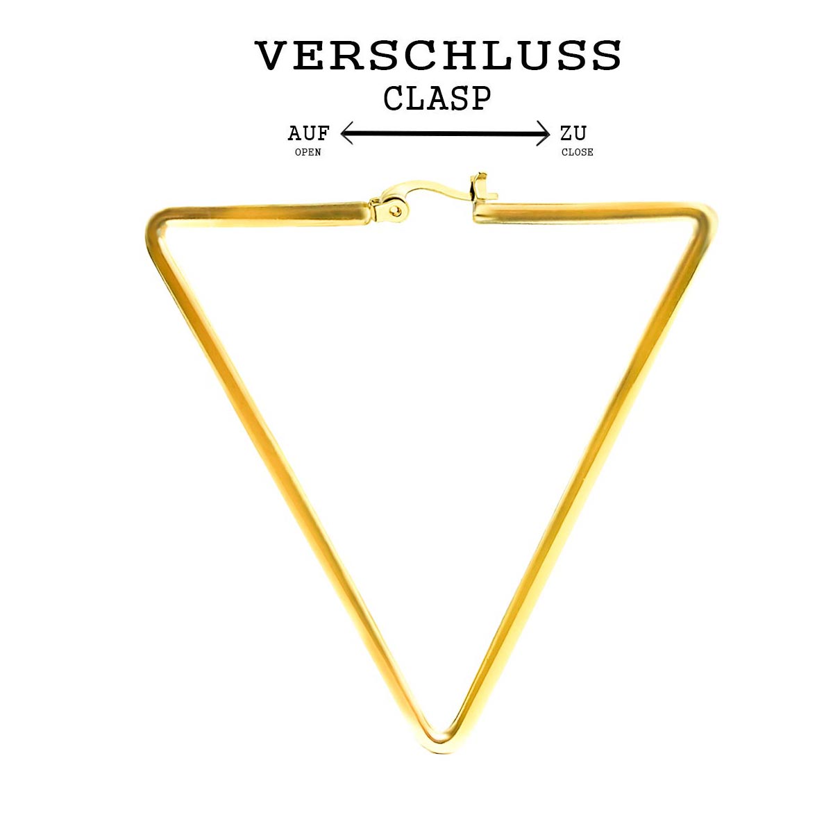 Größe Geometrische Ohrringe Creolen aus Edelstahl 316L Hochglanz-Poliert und mit 18k vergoldet | WILLYS JEWELLERY