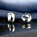 Breite Creolen Ohrringe 925 Silber, glänzend, , Vintage-Look