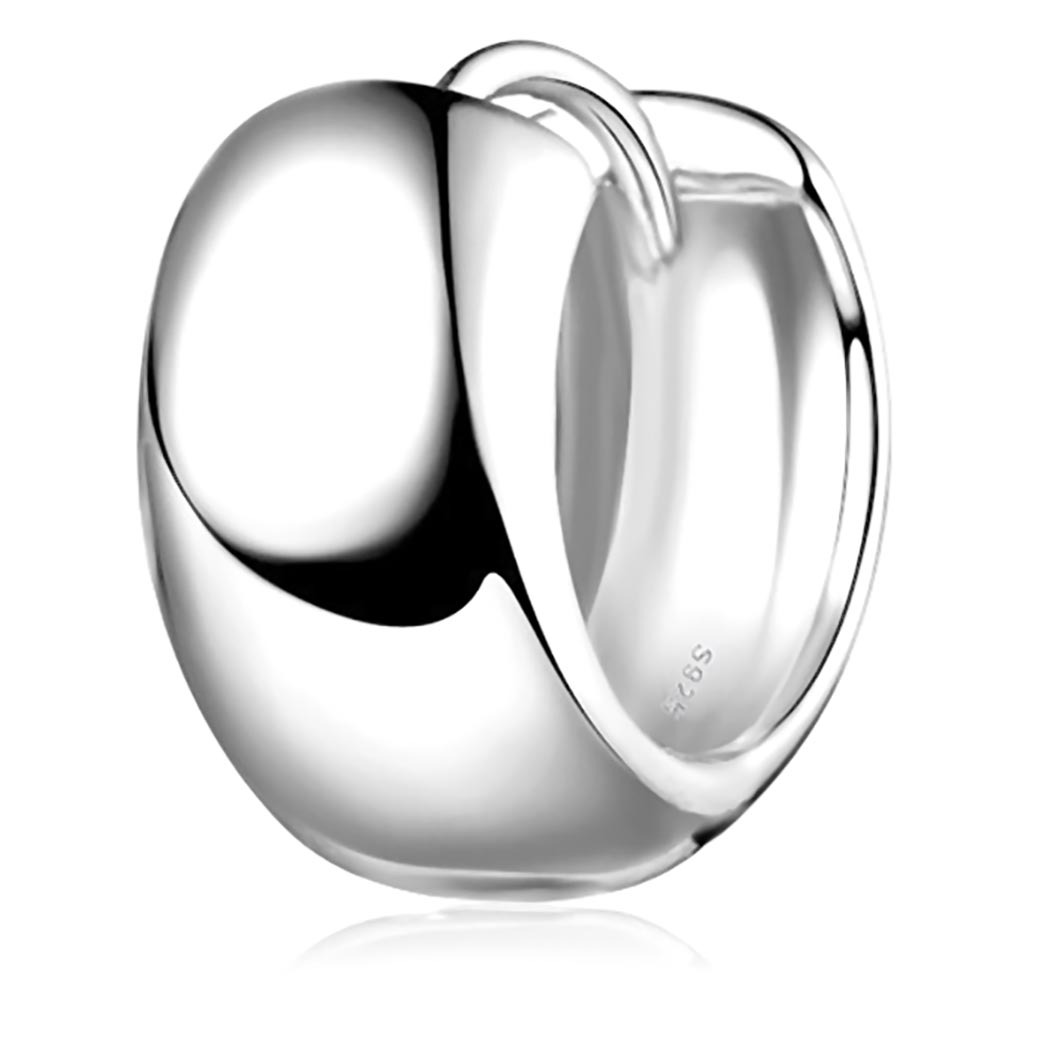 Breite Creolen-Ohrringe aus 925 Sterling Silber – kleiner Vintage-Klassiker für Damen & Herren | WILLYS JEWELLERY