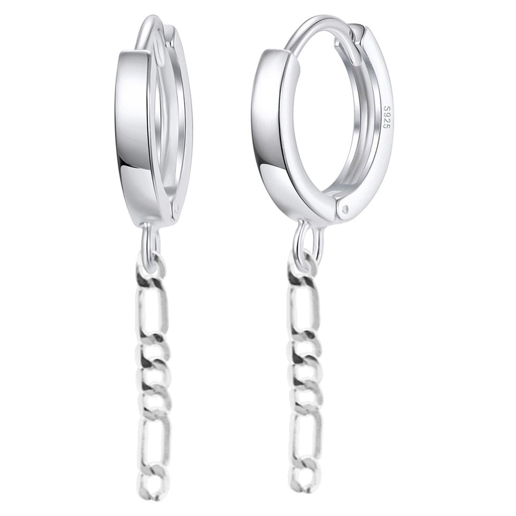 925 Silber Creolen mit Kette – Vintage Ohrringe für Damen, glänzend & wasserabweisend | WILLYS JEWELLERY