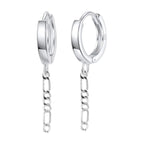 925 Silber Creolen mit Kette – Vintage Ohrringe für Damen, glänzend & wasserabweisend