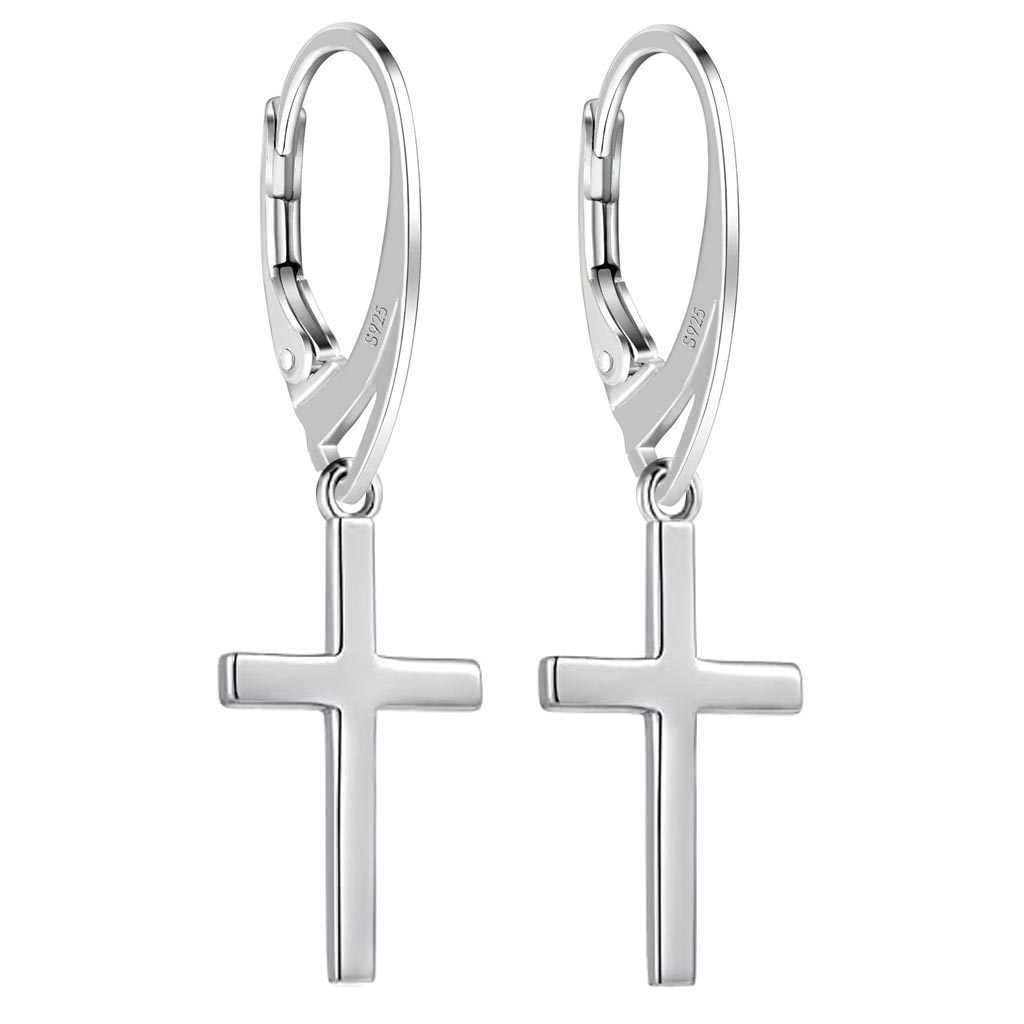 Vintage Kreuz Ohrringe 925 Sterling Silber – Handgemachte Brisur Ohrhänger für Damen & Herren | WILLYS JEWELLERY