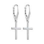 Vintage Kreuz Ohrringe 925 Sterling Silber – Handgemachte Brisur Ohrhänger für Damen & Herren