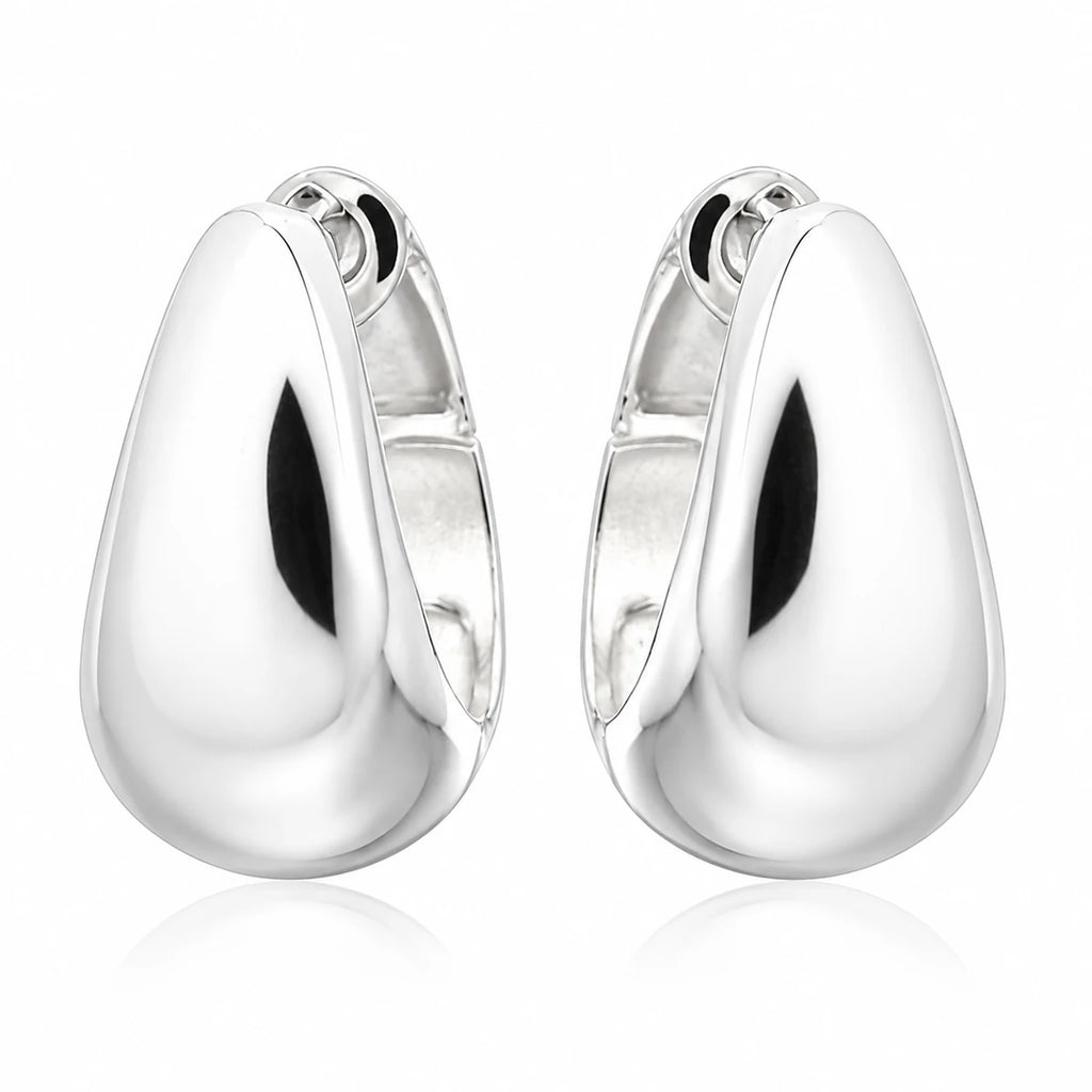 Creolen aus 925 Sterling Silber mit Scharnierverschluss Tropfenform für Damen