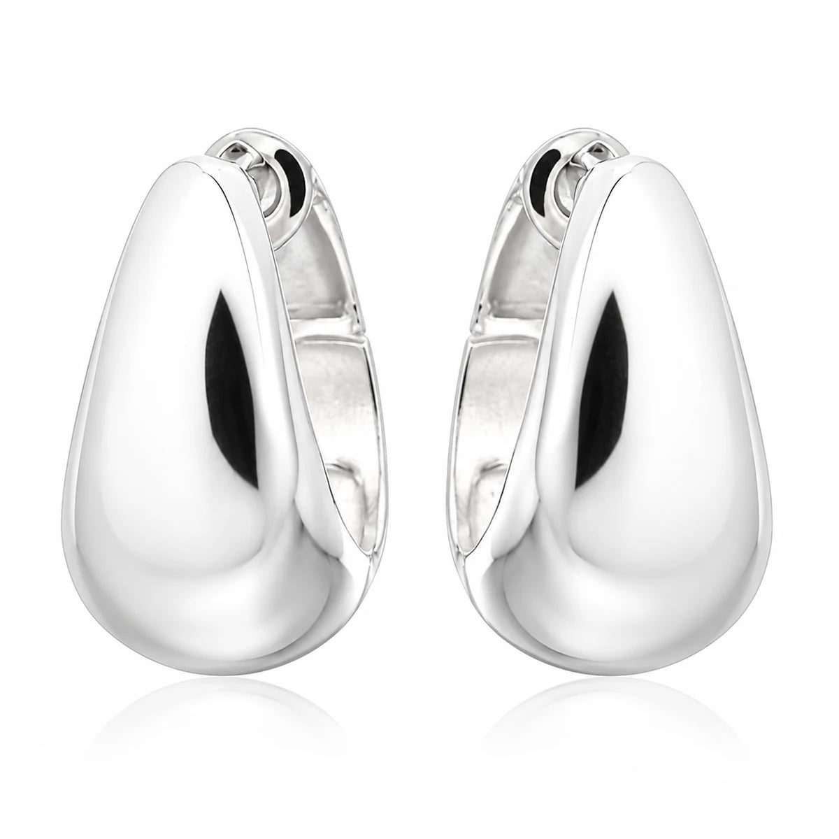 Creolen aus 925 Sterling Silber mit Scharnierverschluss Tropfenform für Damen