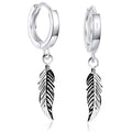 925 Sterling Silber Creolen mit Feder Anhänger – Vintage Ohrringe für Damen & Herren | WILLYS JEWELLERY