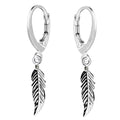 Vintage Feder Ohrringe Damen 925 Sterling Silber, handgemacht, Boho Ohrhänger mit Brisur | WILLYS JEWELLERY