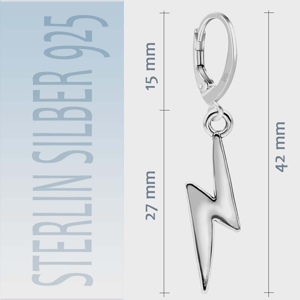 Blitz Brisur Ohrringe 925 Silber – Vintage Glücksbringer für Damen
