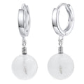 Mondstein Creolen 925 Sterling Silber – Vintage Damen Ohrringe mit Klappverschluss | WILLYS JEWELLERY