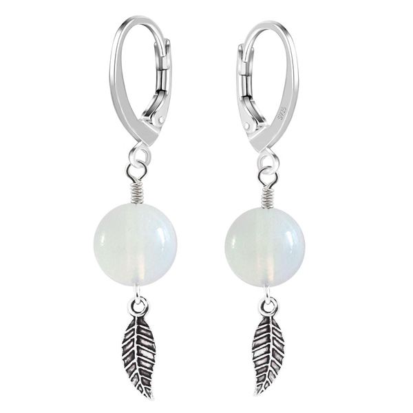 Brisur oder Ohrringe aus 925 Silber mit Anhänger Aquamarin Edelstein als Glücksbringer