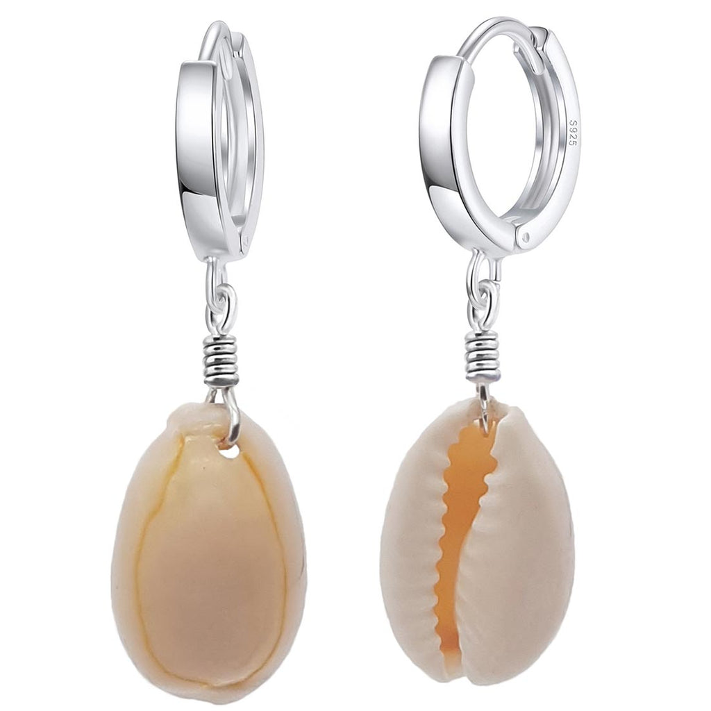 Creolen 925 Sterling Silber mit Kauri-Muschel – Vintage Boho Ohrringe als Glücksbringer für Damen | WILLYS JEWELLERY