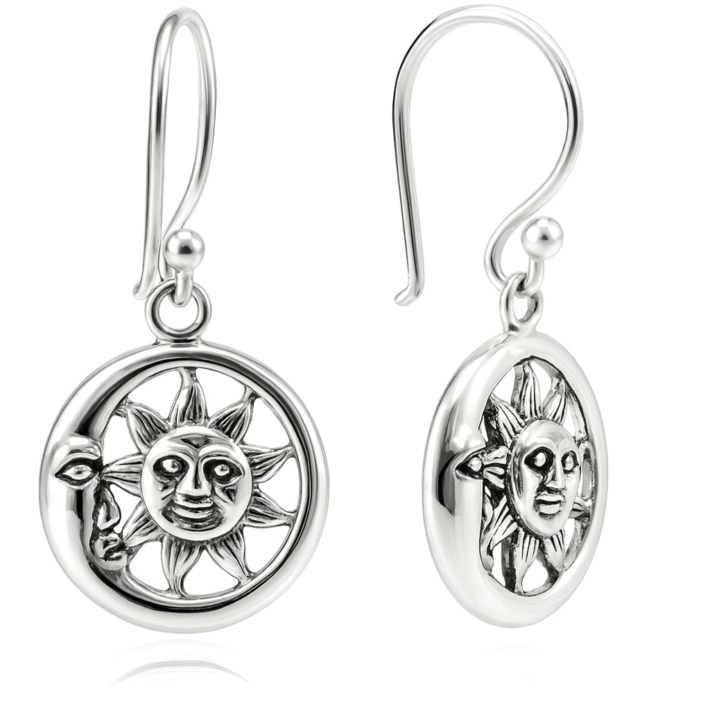 Sonnen Ohrringe 925 Sterling Silber – filigrane Ohrhänger mit Sonnensymbol für strahlende Damen | WILLYS JEWELLERY