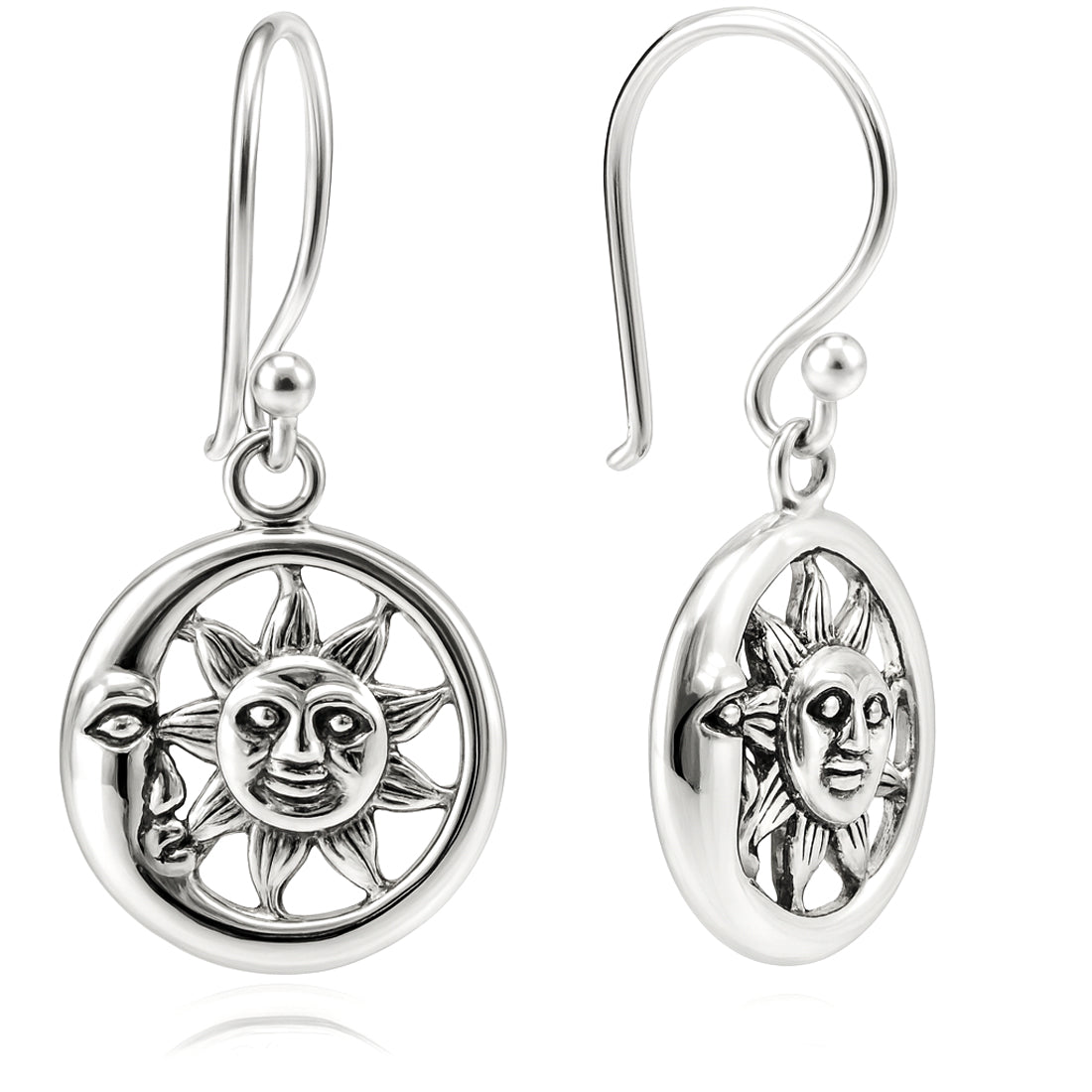 Sonnen Ohrringe 925 Sterling Silber – filigrane Ohrhänger mit Sonnensymbol für strahlende Damen | WILLYS JEWELLERY