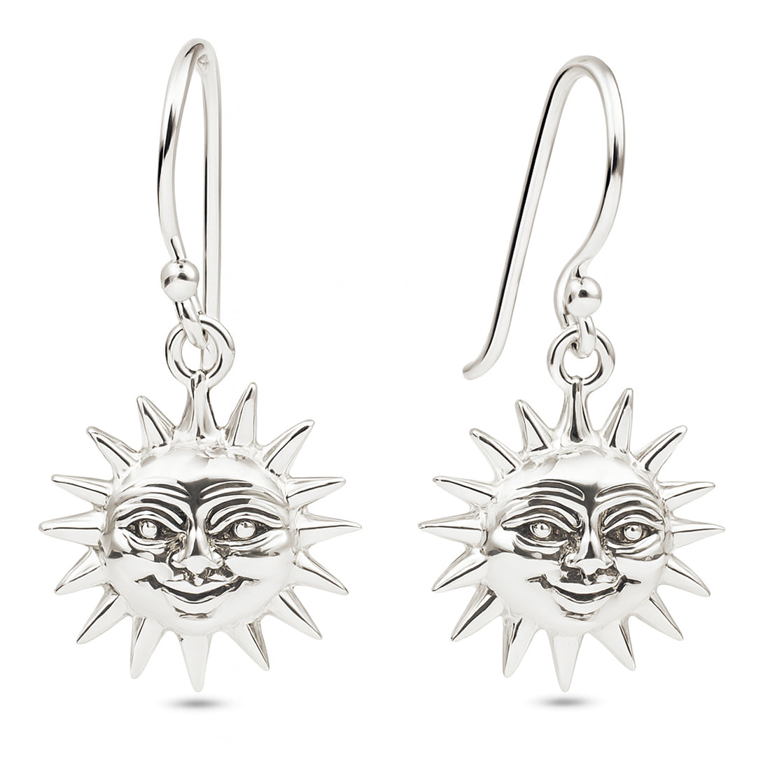 Sonnen Ohrringe 925 Sterling Silber – Filigrane Ohrhänger mit Sonnensymbol, 27 mm, zeitlos & elegant | WILLYS JEWELLERY
