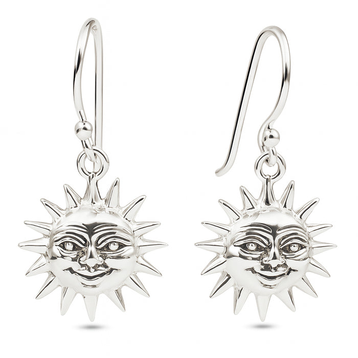 Sonnen Ohrringe 925 Sterling Silber – Filigrane Ohrhänger mit Sonnensymbol, 27 mm, zeitlos & elegant | WILLYS JEWELLERY
